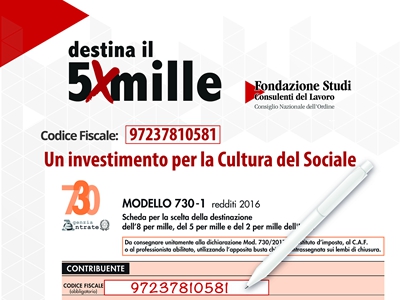 Destina il 5 per mille alla Fondazione Studi
